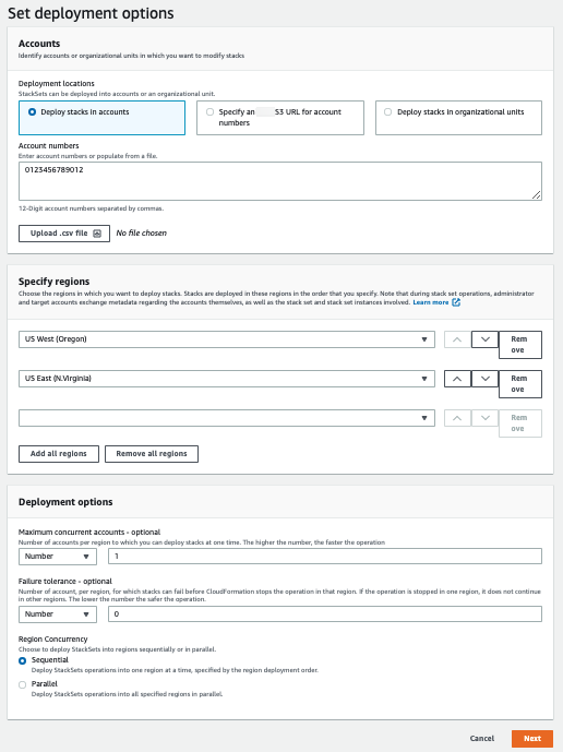 
                                “设置部署选项”页面
                            