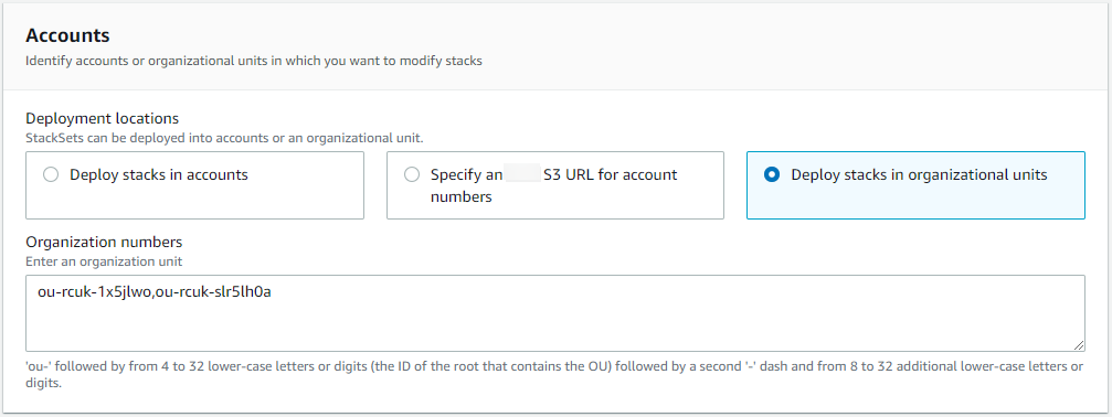 
                                    选择要从中删除堆栈实例的组织单位。
                                