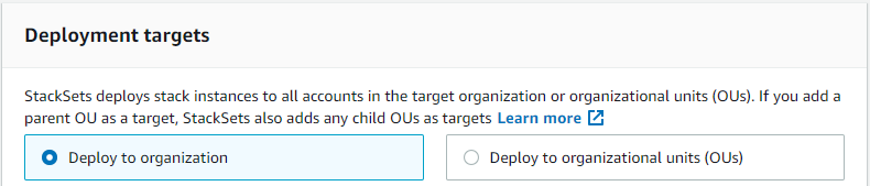
                                            将堆栈实例部署到组织中的所有账户。
                                        