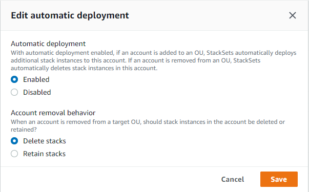 
                            编辑自动部署模式。
                        
