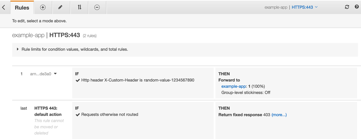 
                已在 Amazon EC2 控制台中更新了负载均衡器的规则。
            