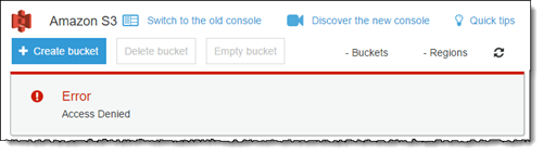 
                        显示“访问被拒绝”错误消息的控制台屏幕截图。
                    