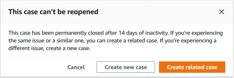 
                        如何在支持中心中创建新案例或相关案例的屏幕截图。
                    