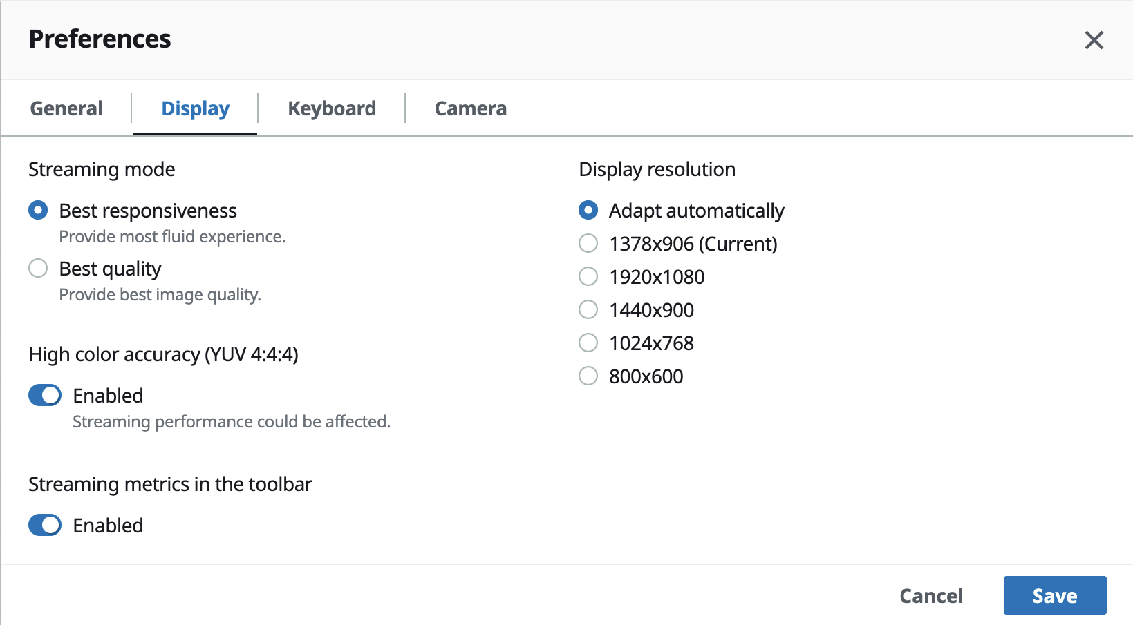 
            显示是 “首选项” 模式中左起的第二个选项卡。
          