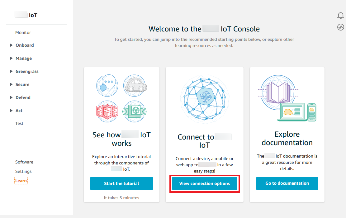 
                            Amazon IoT 控制台学习主页
                        
