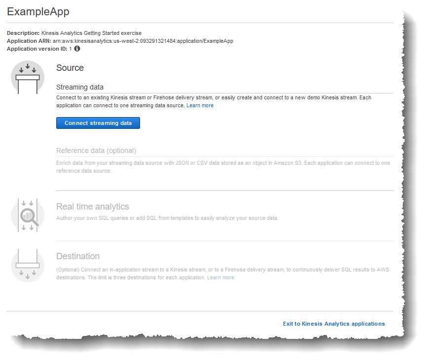 
                            示例应用程序和“connect to a sourceGS (连接到 sourceGS)”按钮的屏幕截图。
                        