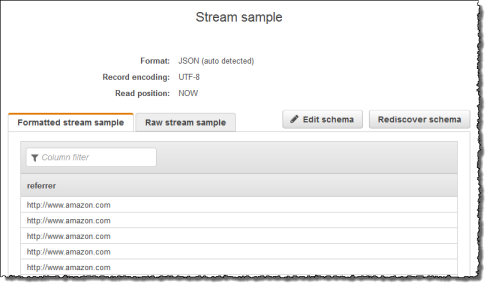 
                控制台屏幕截图，显示具有引用站点列中的 URL 列表的应用程序内部架构。
            
